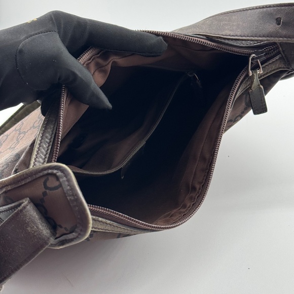 Vintage Gucci Shoulder Bag Brown GG Monogram Canvas - Picture 11 of 15